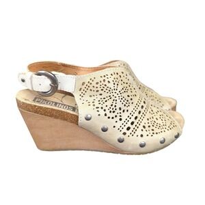 Pikolinos Benissa Wedge Sandals Women Leather‎ Cut Out Slingback Shoes 37 6.5-7